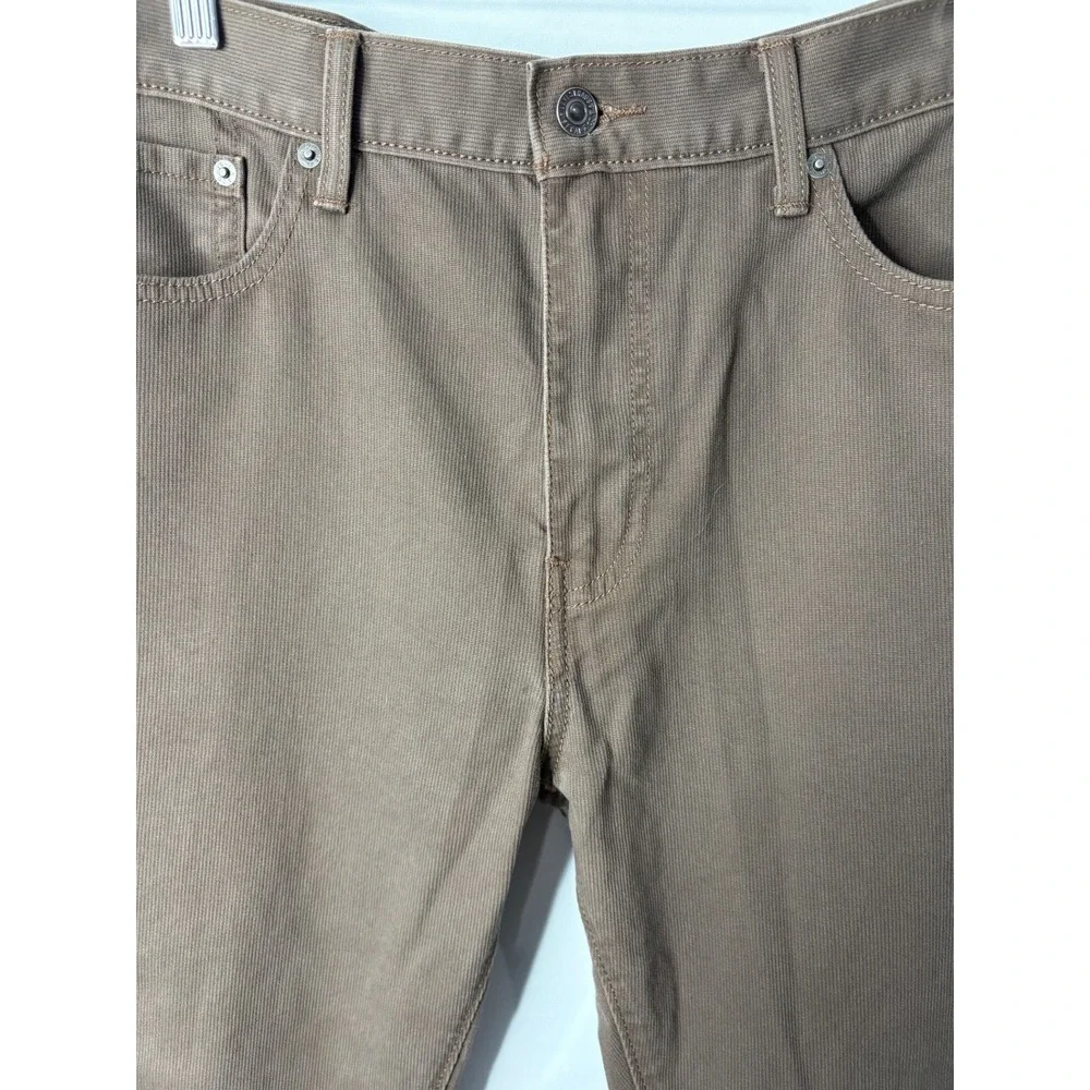 Levis 513 Slim Straight Brown Bedford Cord Pants Mens 36x34 Textured Trousers